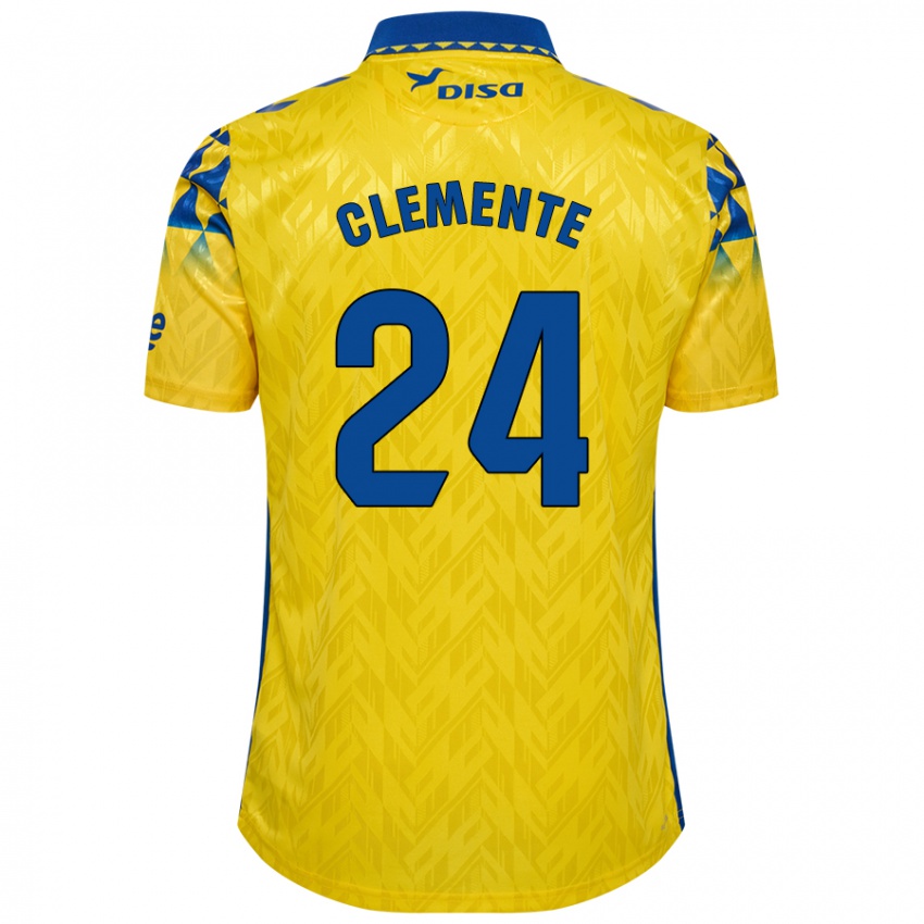 Niño Camiseta Enrique Clemente #24 Amarillo Azul 1ª Equipación 2024/25 La Camisa Perú