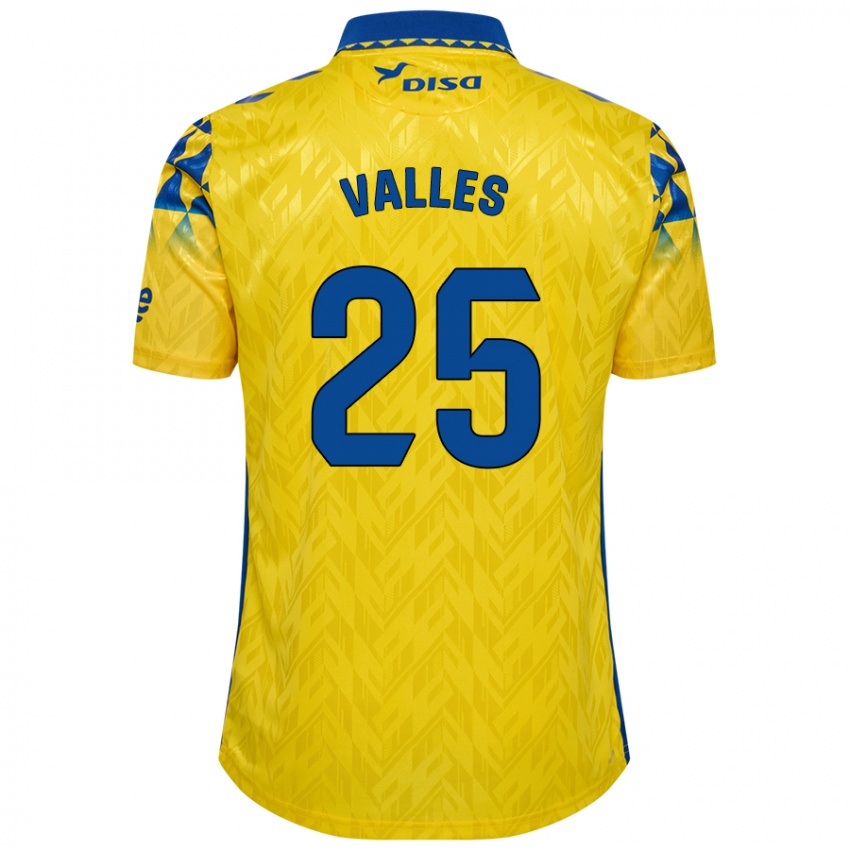 Niño Camiseta Álvaro Valles #25 Amarillo Azul 1ª Equipación 2024/25 La Camisa Perú