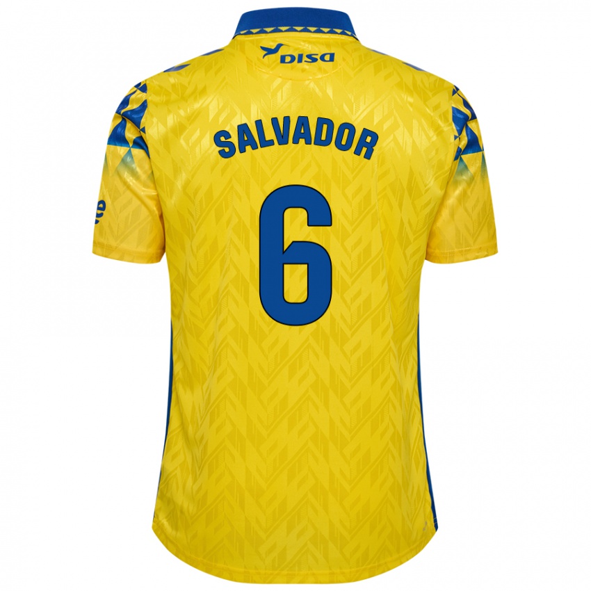 Niño Camiseta Pol Salvador #6 Amarillo Azul 1ª Equipación 2024/25 La Camisa Perú