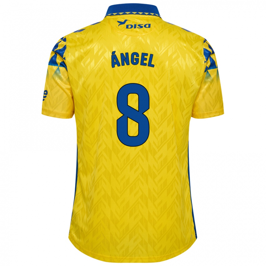 Niño Camiseta José Ángel #8 Amarillo Azul 1ª Equipación 2024/25 La Camisa Perú