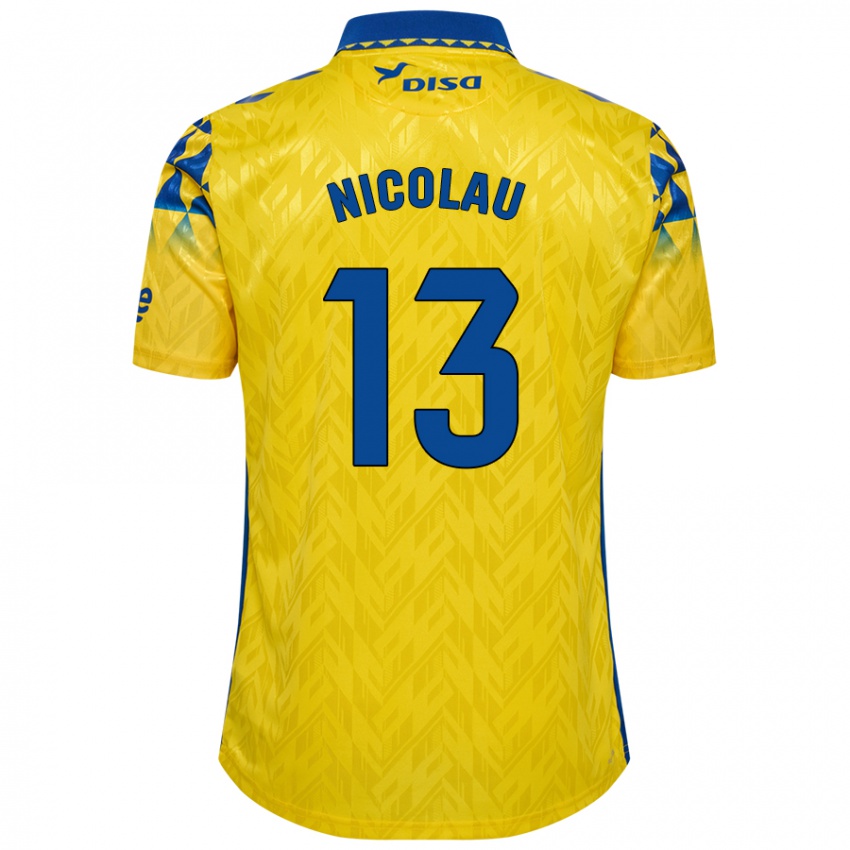 Niño Camiseta Nacho Nicolau #13 Amarillo Azul 1ª Equipación 2024/25 La Camisa Perú