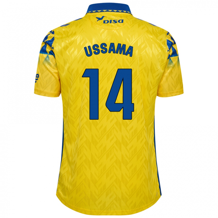 Niño Camiseta Ussama #14 Amarillo Azul 1ª Equipación 2024/25 La Camisa Perú