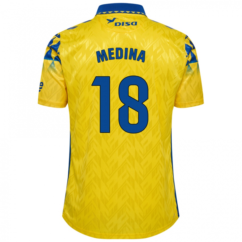 Niño Camiseta Iván Medina #18 Amarillo Azul 1ª Equipación 2024/25 La Camisa Perú