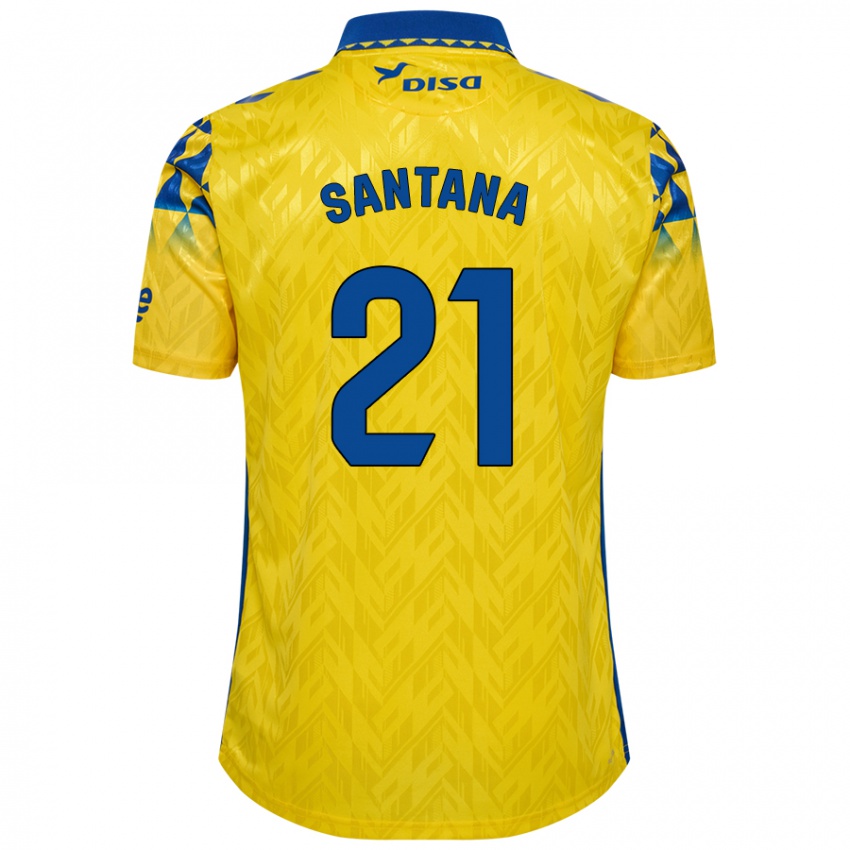 Niño Camiseta Yadam Santana #21 Amarillo Azul 1ª Equipación 2024/25 La Camisa Perú