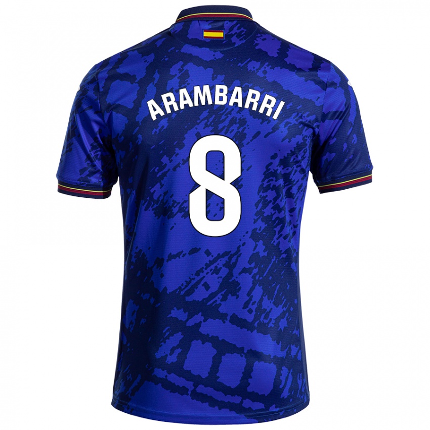 Niño Camiseta Mauro Arambarri #8 Azul Más Oscuro 1ª Equipación 2024/25 La Camisa Perú