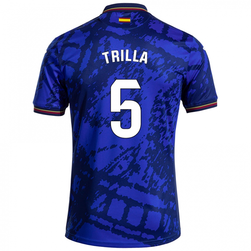 Niño Camiseta Guillem Trilla #5 Azul Más Oscuro 1ª Equipación 2024/25 La Camisa Perú