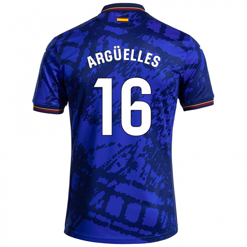 Niño Camiseta David Argüelles #16 Azul Más Oscuro 1ª Equipación 2024/25 La Camisa Perú