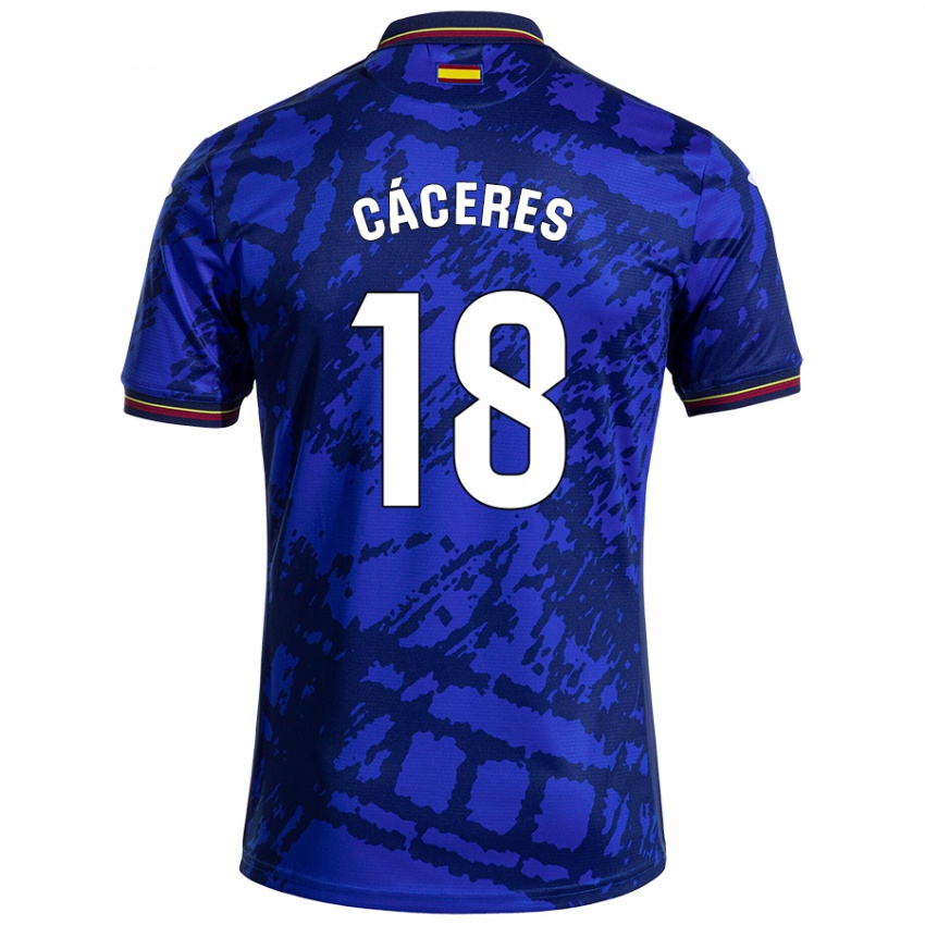 Niño Camiseta Damián Cáceres #18 Azul Más Oscuro 1ª Equipación 2024/25 La Camisa Perú