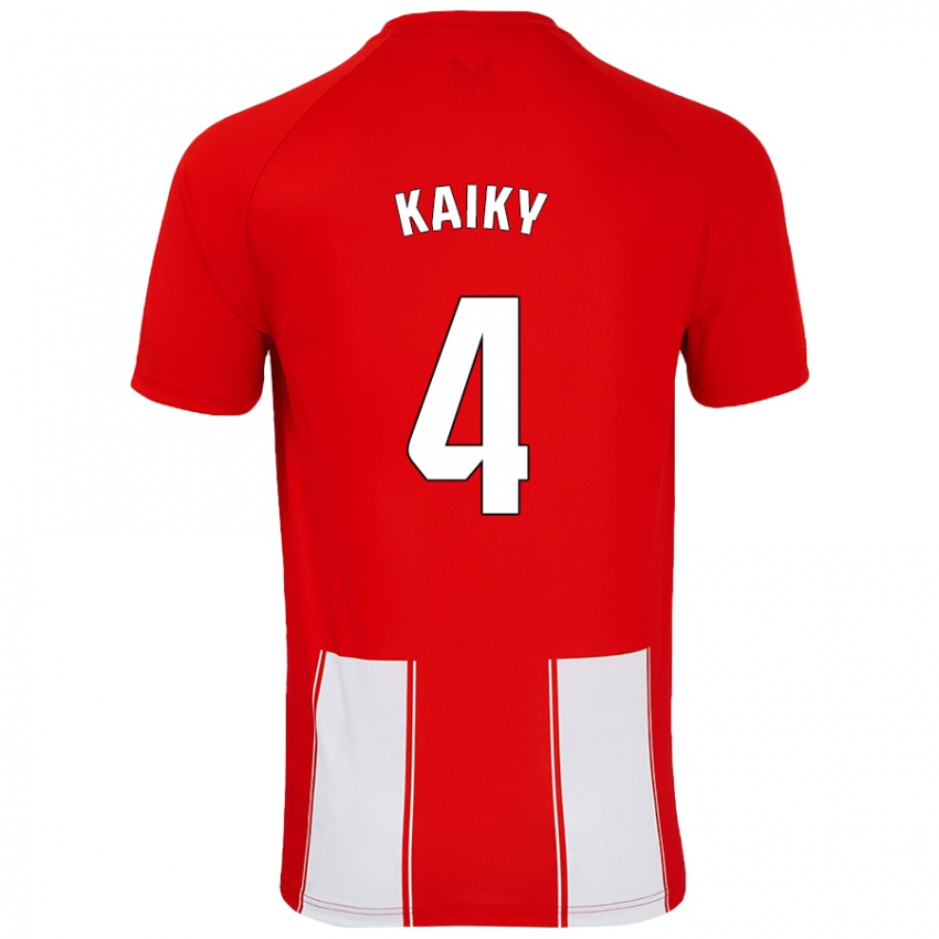 Niño Camiseta Kaiky #4 Rojo Blanco 1ª Equipación 2024/25 La Camisa Perú