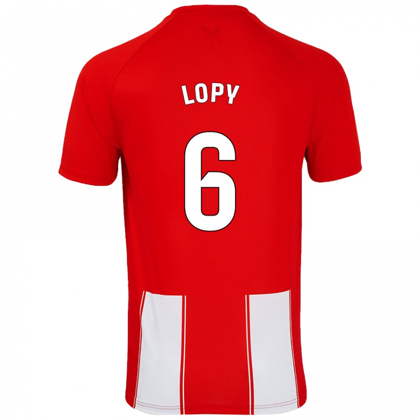 Niño Camiseta Dion Lopy #6 Rojo Blanco 1ª Equipación 2024/25 La Camisa Perú