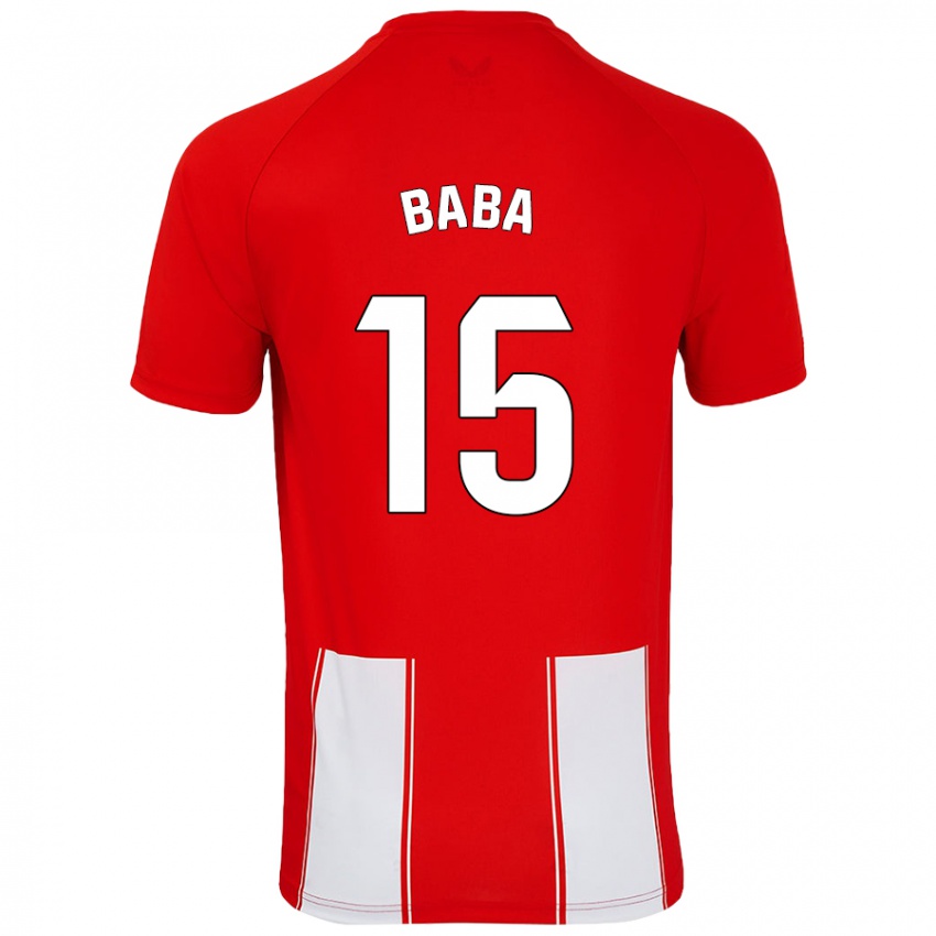 Niño Camiseta Iddrisu Baba #15 Rojo Blanco 1ª Equipación 2024/25 La Camisa Perú