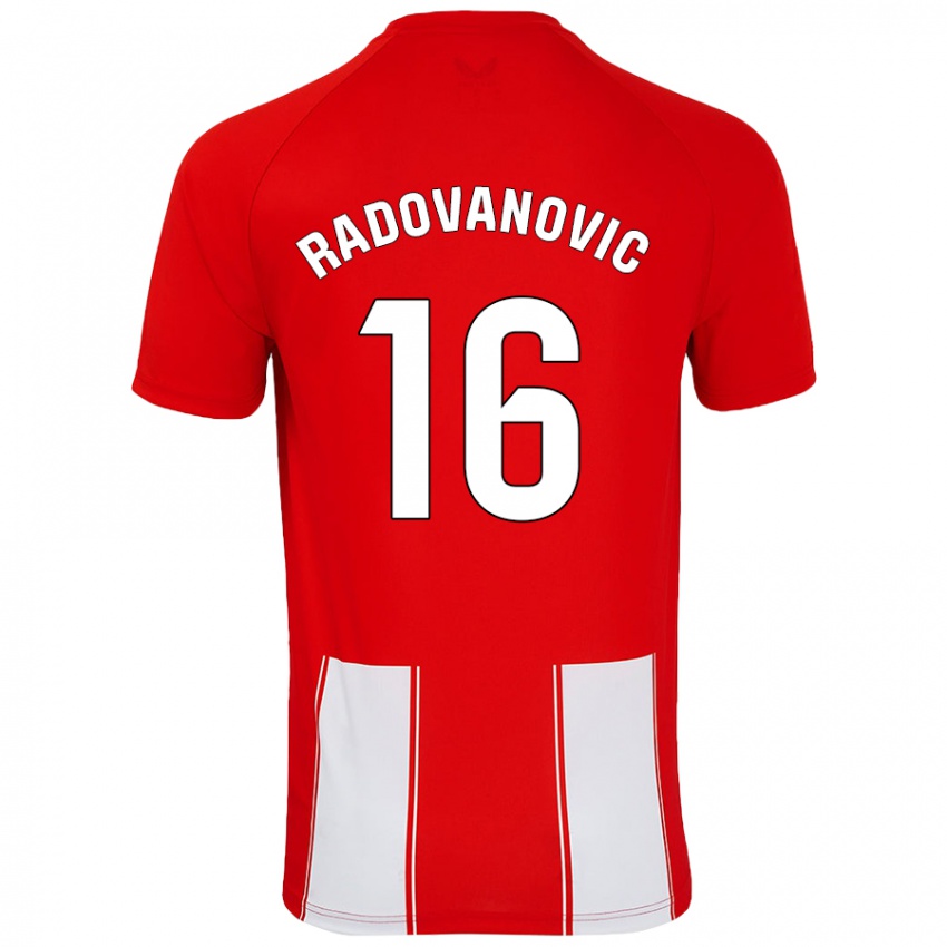 Niño Camiseta Aleksandar Radovanovic #16 Rojo Blanco 1ª Equipación 2024/25 La Camisa Perú