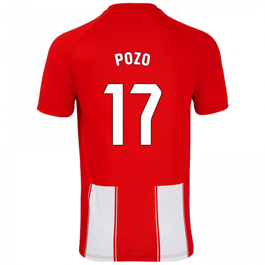 Niño Camiseta Álex Pozo #17 Rojo Blanco 1ª Equipación 2024/25 La Camisa Perú