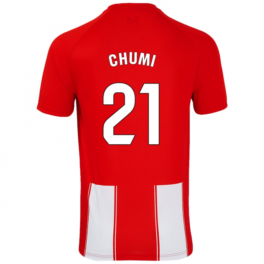 Niño Camiseta Chumi #21 Rojo Blanco 1ª Equipación 2024/25 La Camisa Perú