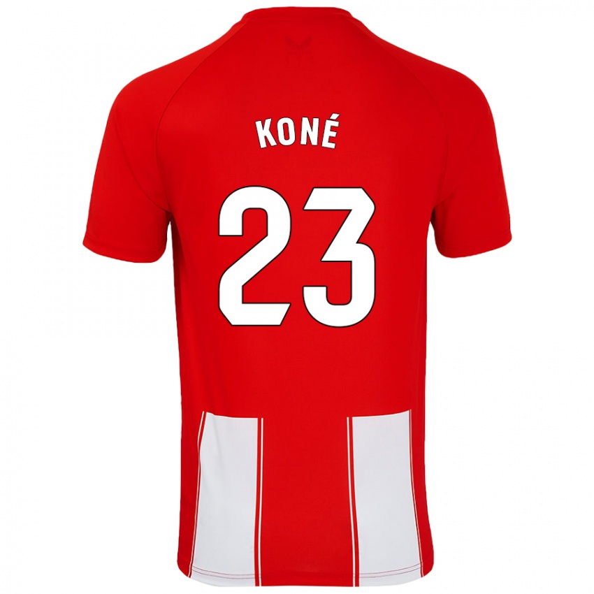 Niño Camiseta Ibrahima Koné #23 Rojo Blanco 1ª Equipación 2024/25 La Camisa Perú