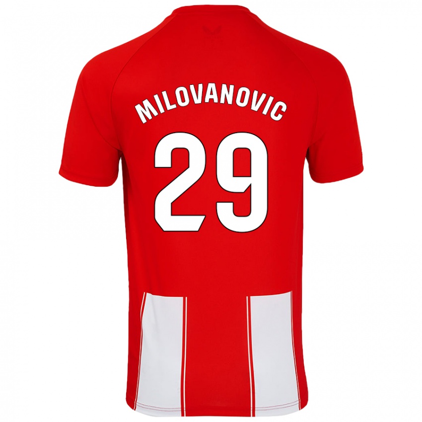 Niño Camiseta Marko Milovanovic #29 Rojo Blanco 1ª Equipación 2024/25 La Camisa Perú