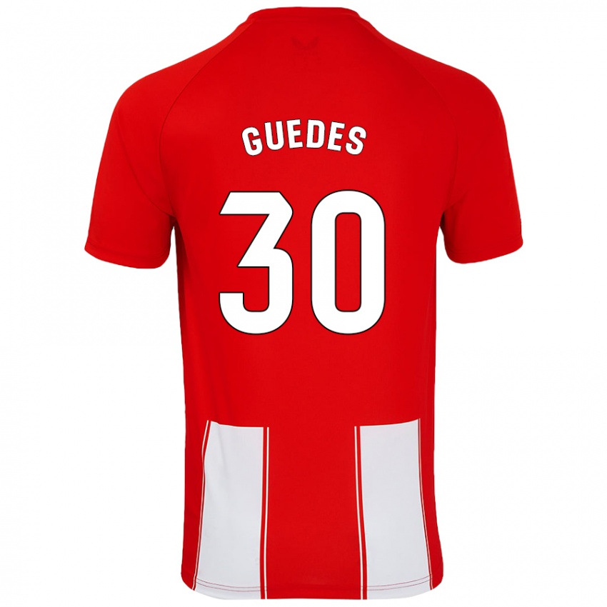 Niño Camiseta Gui Guedes #30 Rojo Blanco 1ª Equipación 2024/25 La Camisa Perú