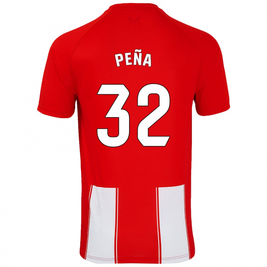 Niño Camiseta Marcos Peña #32 Rojo Blanco 1ª Equipación 2024/25 La Camisa Perú