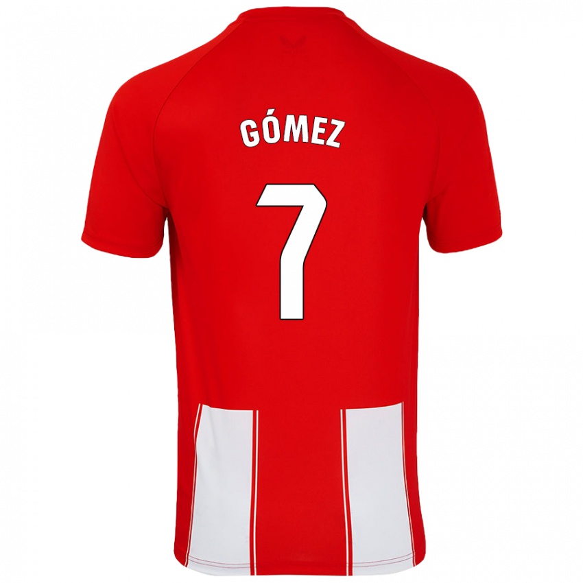 Niño Camiseta Valen Gómez #7 Rojo Blanco 1ª Equipación 2024/25 La Camisa Perú