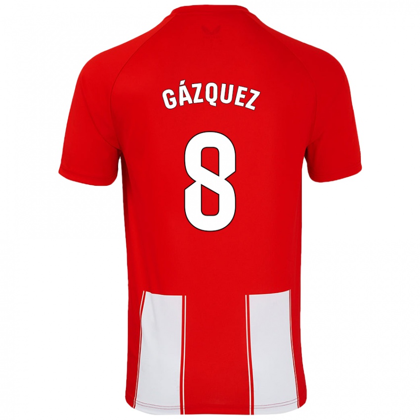 Niño Camiseta Joan Gázquez #8 Rojo Blanco 1ª Equipación 2024/25 La Camisa Perú