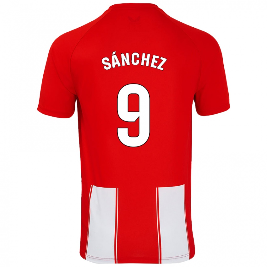 Niño Camiseta Loren Sánchez #9 Rojo Blanco 1ª Equipación 2024/25 La Camisa Perú