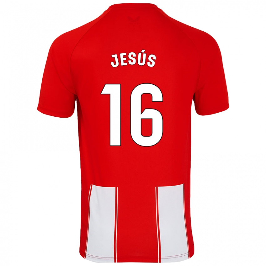 Niño Camiseta Antonio Jesús #16 Rojo Blanco 1ª Equipación 2024/25 La Camisa Perú