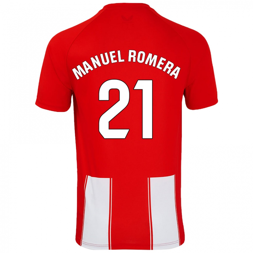 Niño Camiseta José Manuel Romera #21 Rojo Blanco 1ª Equipación 2024/25 La Camisa Perú