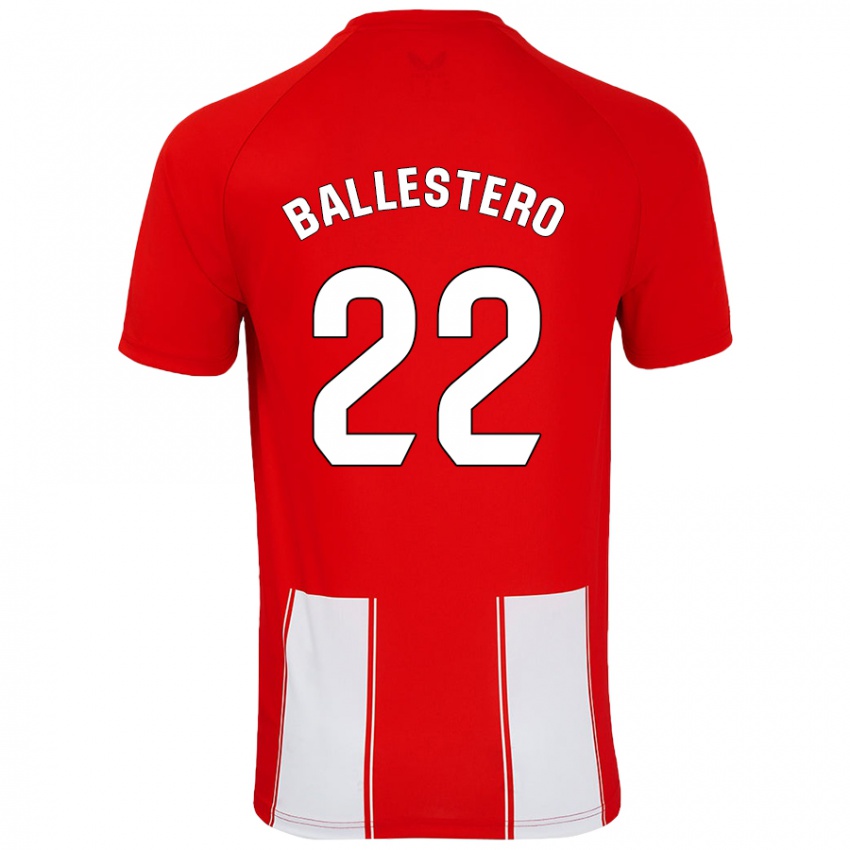 Niño Camiseta Carlos Ballestero #22 Rojo Blanco 1ª Equipación 2024/25 La Camisa Perú