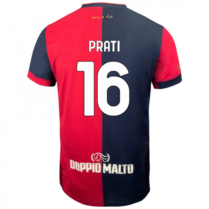 Niño Camiseta Matteo Prati #16 Rojo Azul Más Oscuro 1ª Equipación 2024/25 La Camisa Perú