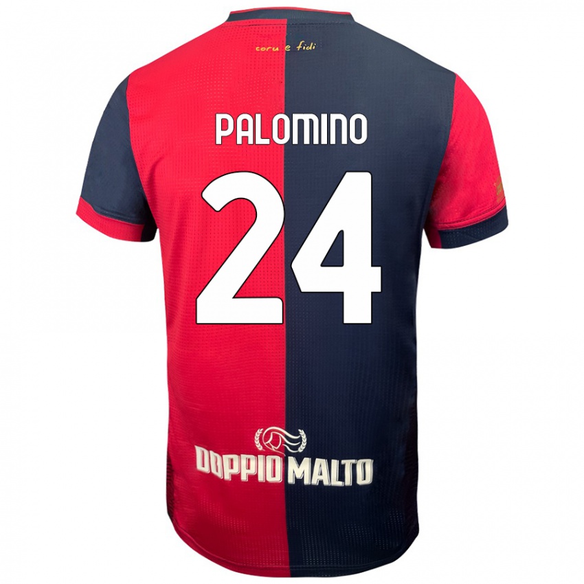 Niño Camiseta José Luis Palomino #24 Rojo Azul Más Oscuro 1ª Equipación 2024/25 La Camisa Perú