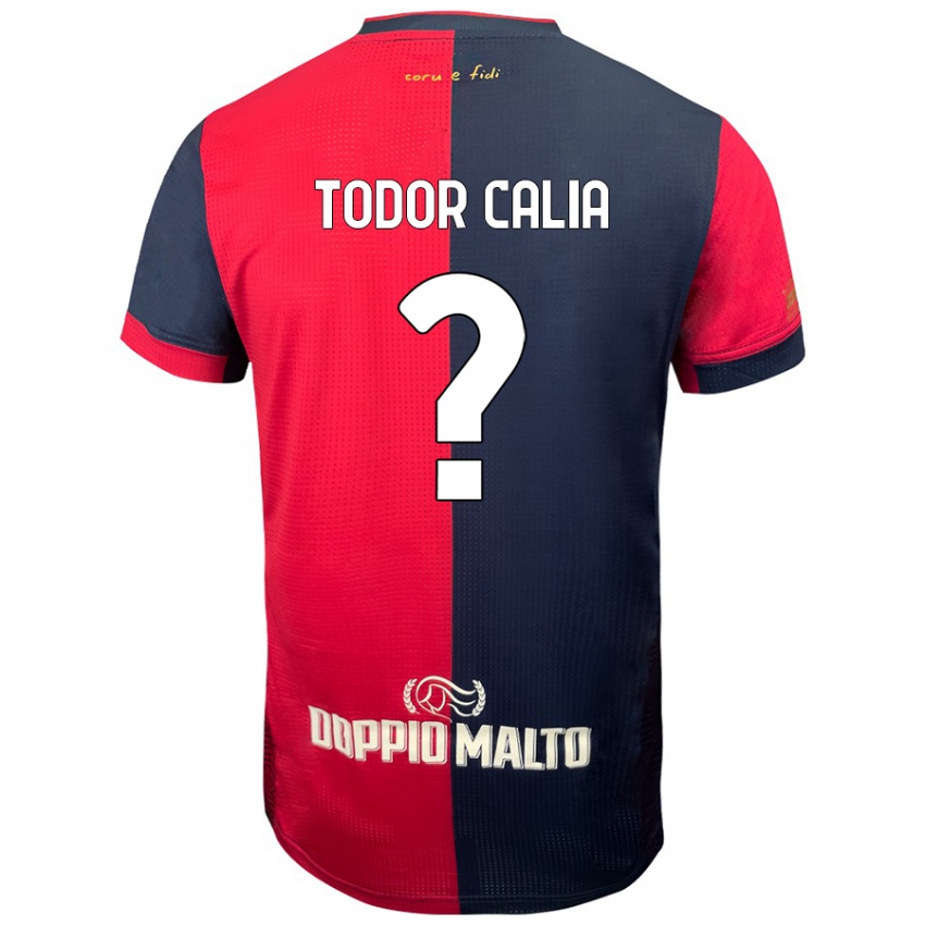 Niño Camiseta Francesco Todor Calia #0 Rojo Azul Más Oscuro 1ª Equipación 2024/25 La Camisa Perú