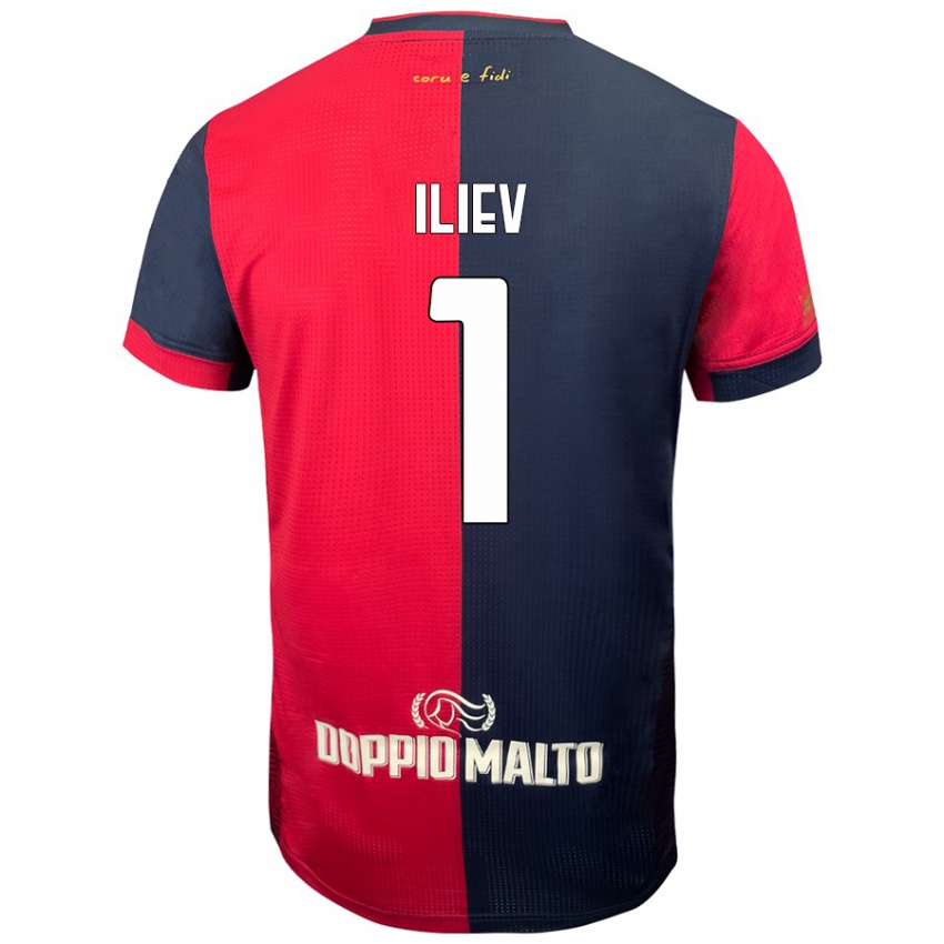 Niño Camiseta Velizar-Iliya Iliev #1 Rojo Azul Más Oscuro 1ª Equipación 2024/25 La Camisa Perú