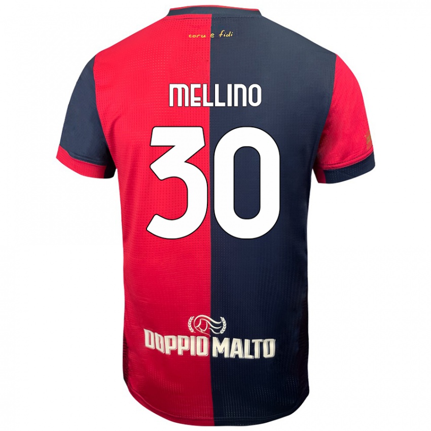 Niño Camiseta Carlo Mellino #30 Rojo Azul Más Oscuro 1ª Equipación 2024/25 La Camisa Perú