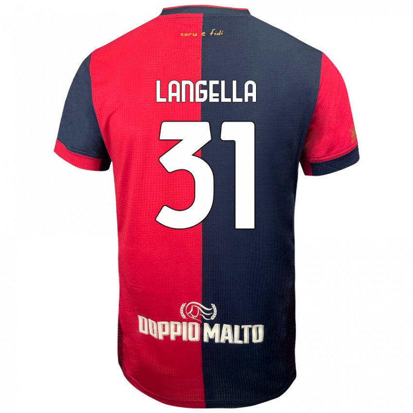 Niño Camiseta Matteo Langella #31 Rojo Azul Más Oscuro 1ª Equipación 2024/25 La Camisa Perú