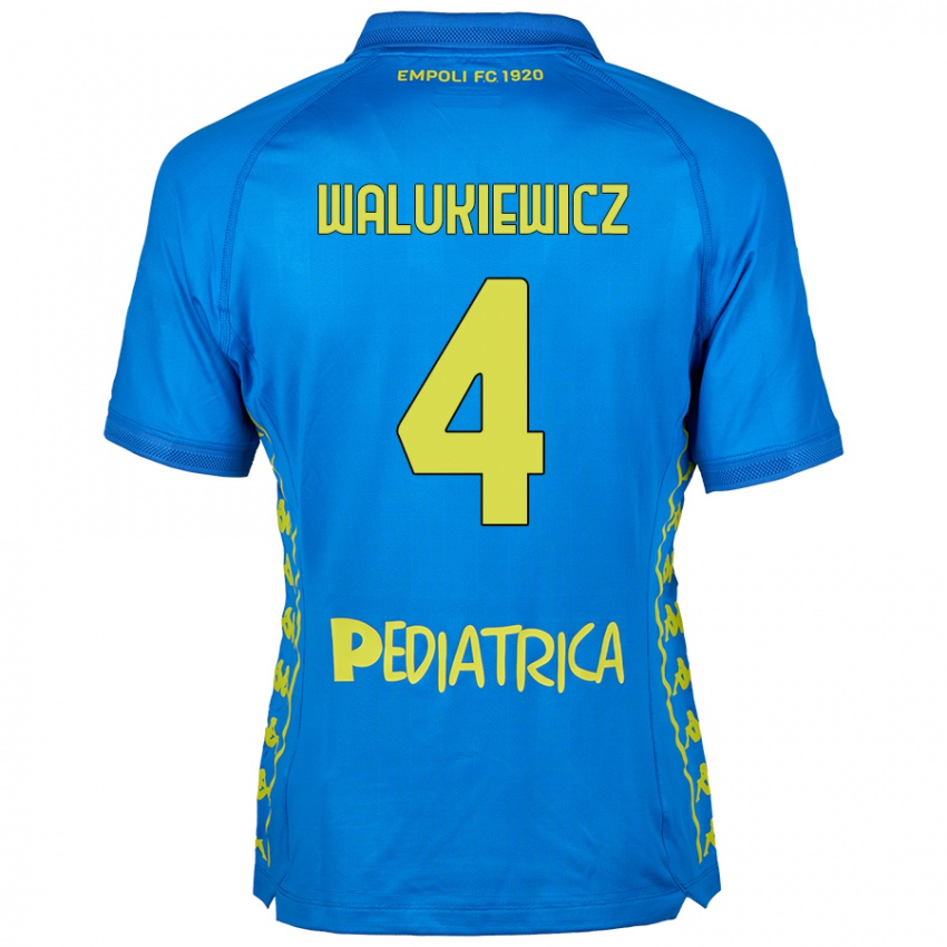 Niño Camiseta Sebastian Walukiewicz #4 Azul 1ª Equipación 2024/25 La Camisa Perú