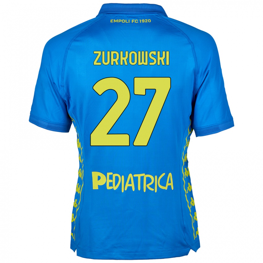 Niño Camiseta Szymon Żurkowski #27 Azul 1ª Equipación 2024/25 La Camisa Perú