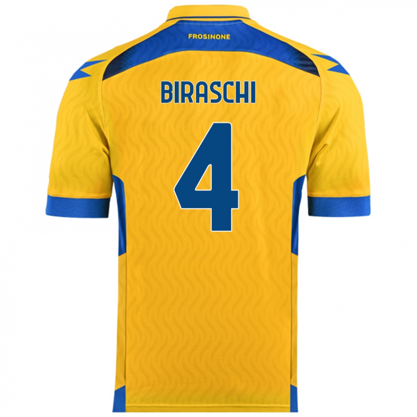 Niño Camiseta Davide Biraschi #4 Amarillo 1ª Equipación 2024/25 La Camisa Perú