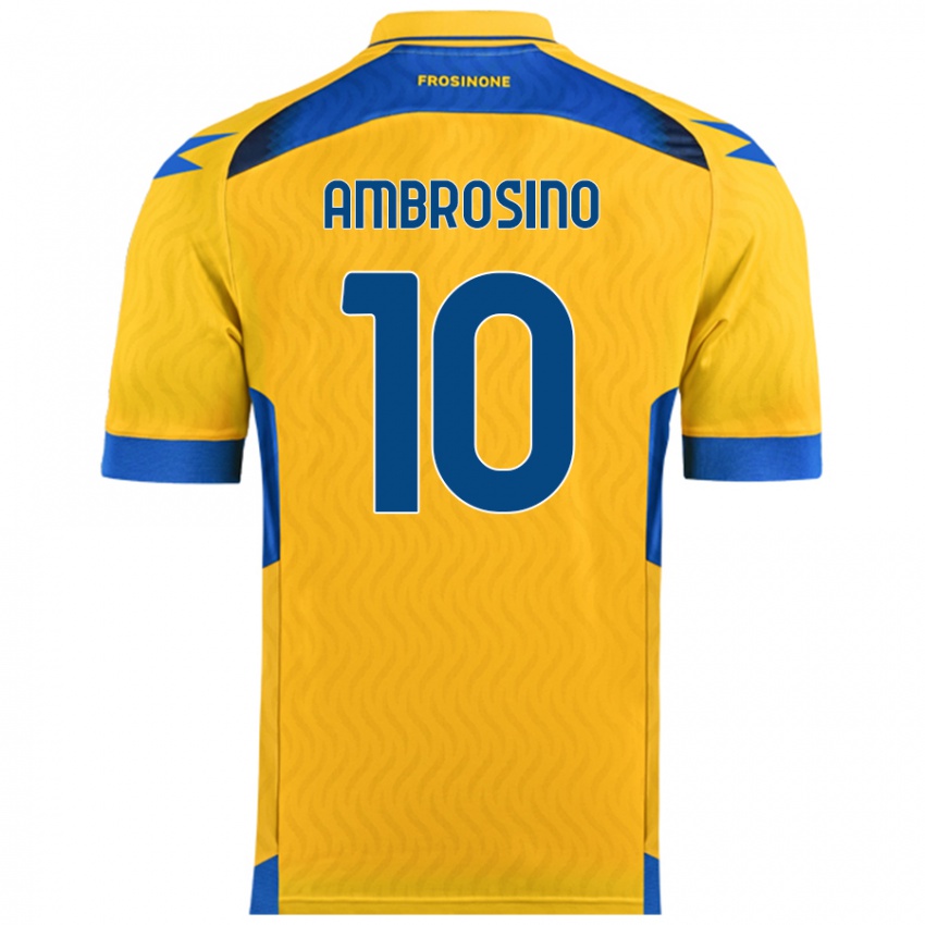 Niño Camiseta Giuseppe Ambrosino #10 Amarillo 1ª Equipación 2024/25 La Camisa Perú