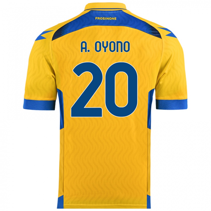 Niño Camiseta Anthony Oyono #20 Amarillo 1ª Equipación 2024/25 La Camisa Perú