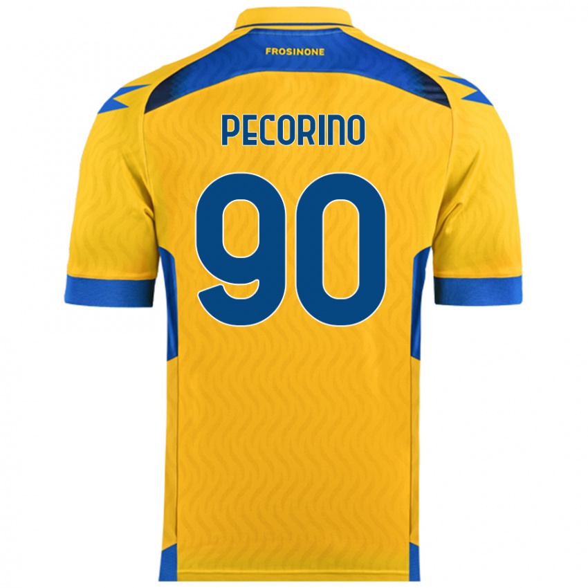 Niño Camiseta Emanuele Pecorino #90 Amarillo 1ª Equipación 2024/25 La Camisa Perú