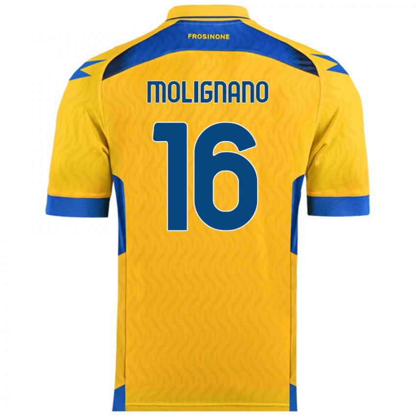 Niño Camiseta Gaetano Molignano #16 Amarillo 1ª Equipación 2024/25 La Camisa Perú