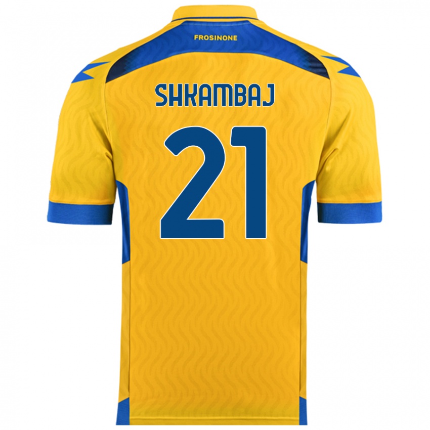 Niño Camiseta Ardit Shkambaj #21 Amarillo 1ª Equipación 2024/25 La Camisa Perú