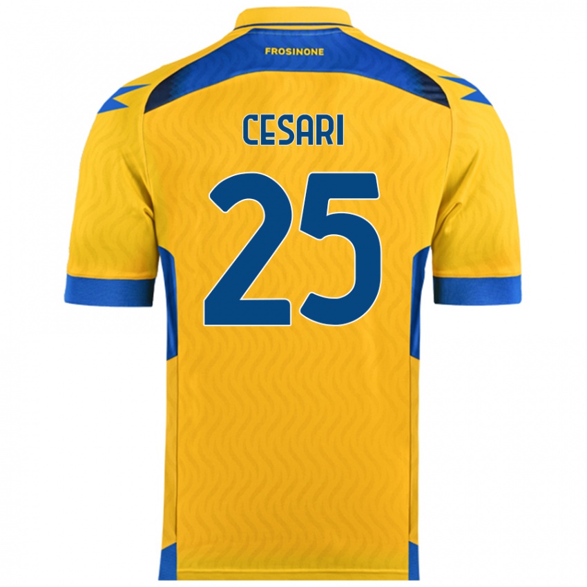 Niño Camiseta Nicolò Cesari #25 Amarillo 1ª Equipación 2024/25 La Camisa Perú