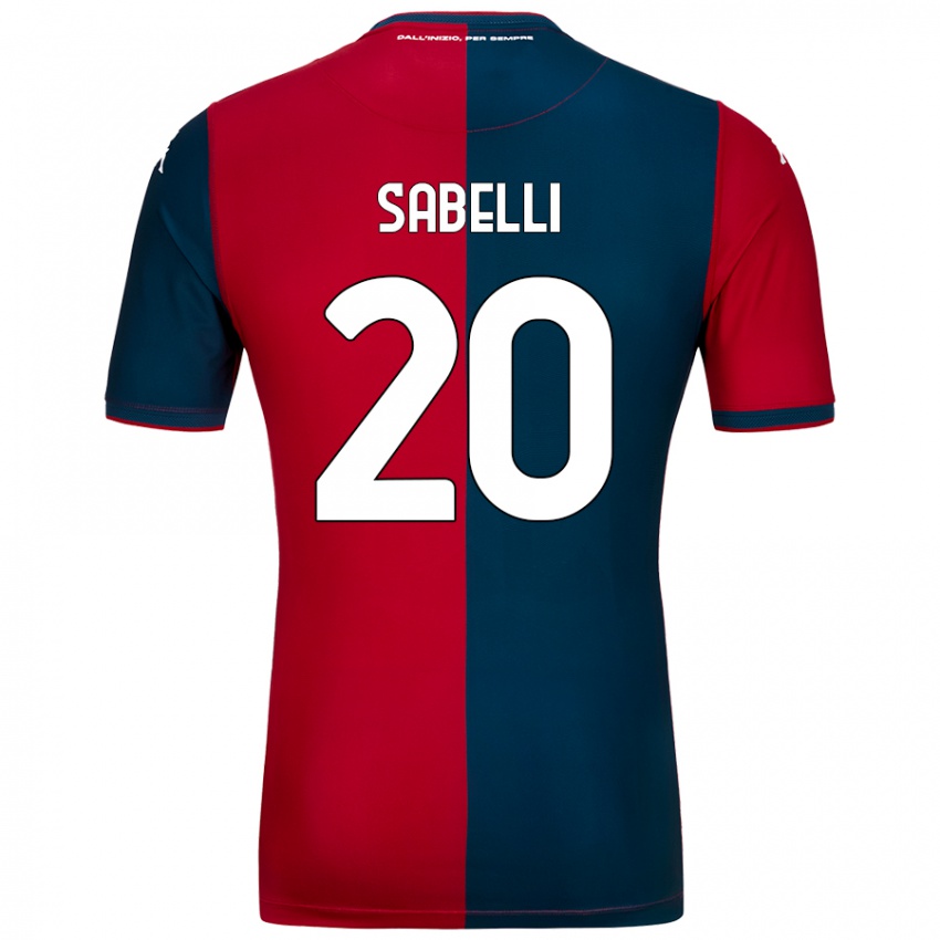 Niño Camiseta Stefano Sabelli #20 Rojo Azul Oscuro 1ª Equipación 2024/25 La Camisa Perú