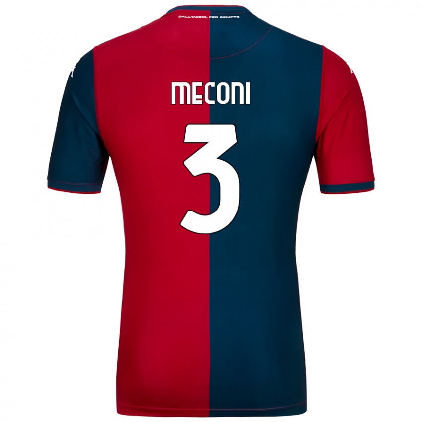 Niño Camiseta Edoardo Meconi #3 Rojo Azul Oscuro 1ª Equipación 2024/25 La Camisa Perú