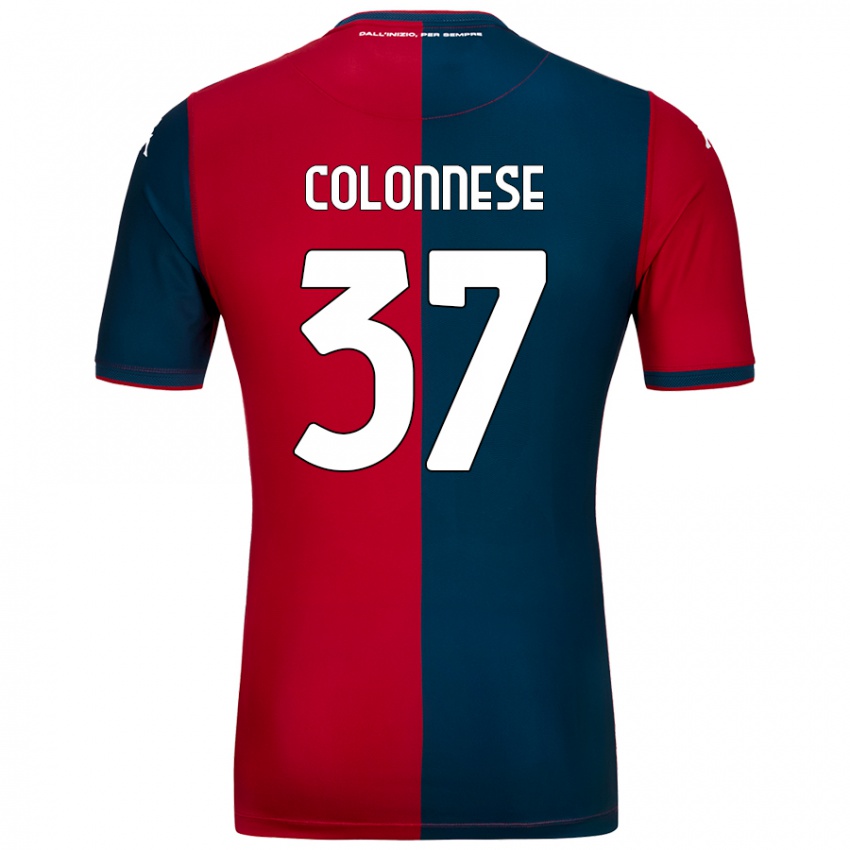 Niño Camiseta Lorenzo Colonnese #37 Rojo Azul Oscuro 1ª Equipación 2024/25 La Camisa Perú