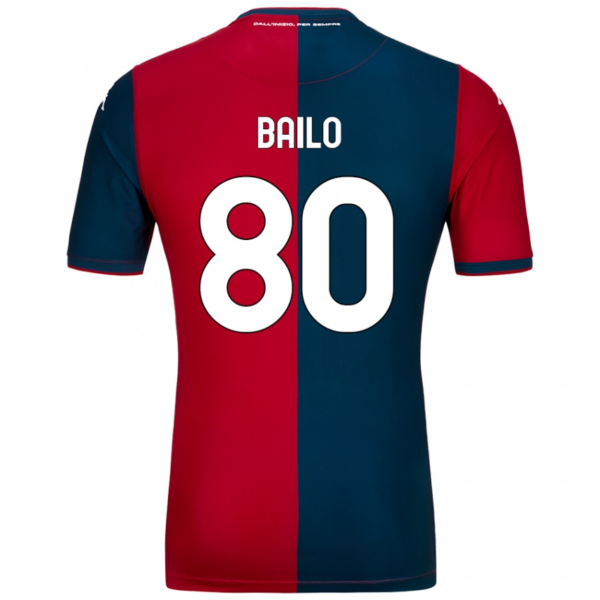 Niño Camiseta Giorgio Bailo #80 Rojo Azul Oscuro 1ª Equipación 2024/25 La Camisa Perú