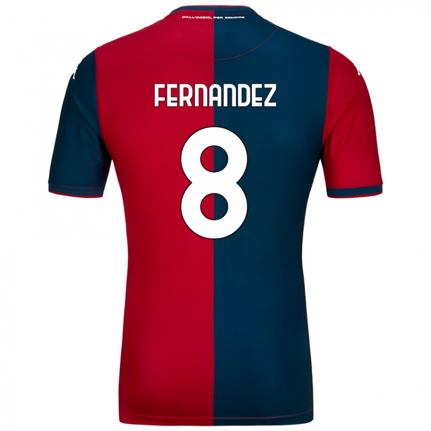 Niño Camiseta Maria Fernandez #8 Rojo Azul Oscuro 1ª Equipación 2024/25 La Camisa Perú