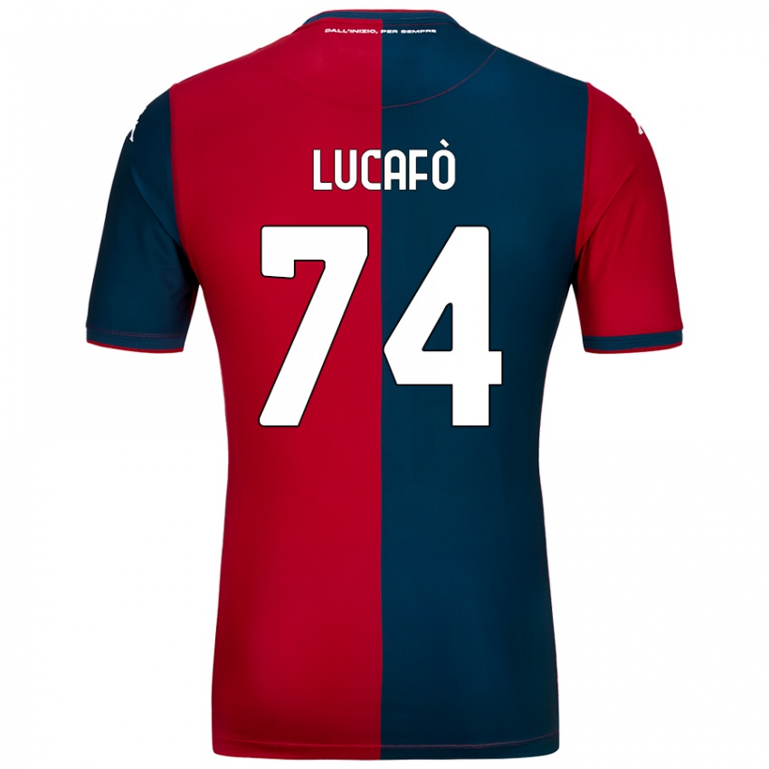 Niño Camiseta Sara Lucafò #74 Rojo Azul Oscuro 1ª Equipación 2024/25 La Camisa Perú