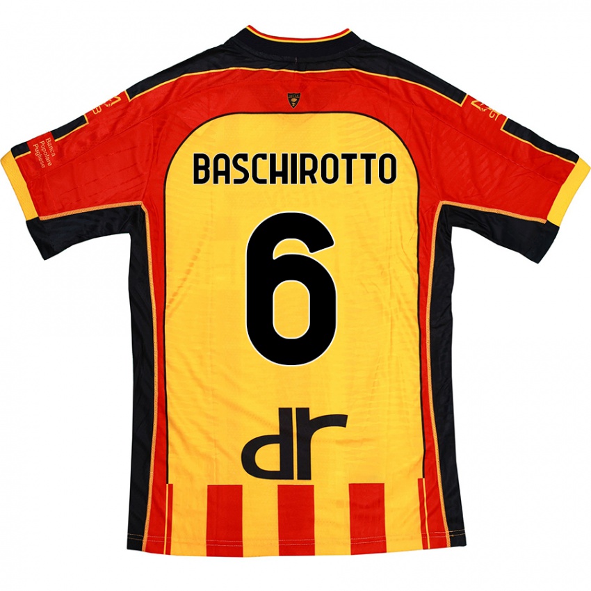 Niño Camiseta Federico Baschirotto #6 Amarillo Rojo 1ª Equipación 2024/25 La Camisa Perú